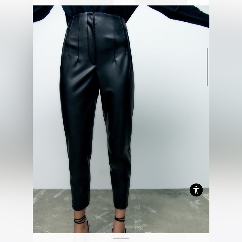 Zara Faux Leather Pants Gem